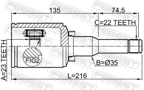 FEBEST Joint Kit, drive shaft (1811-A16XERATLH)