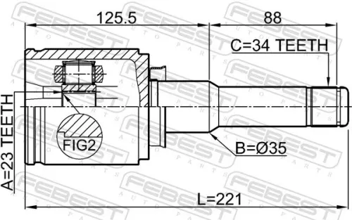 FEBEST Joint Kit, drive shaft (1811-ASJLH)