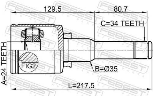 FEBEST Joint Kit, drive shaft (1811-MOKKALH)