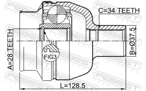 FEBEST Joint Kit, drive shaft (1811-Z19DRH)
