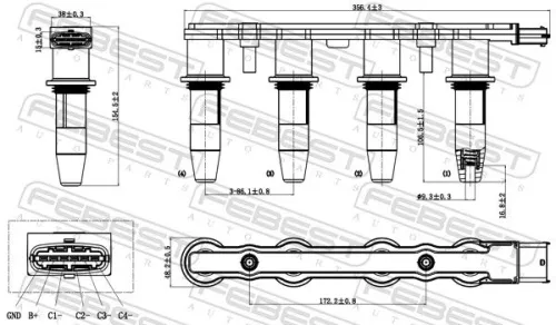 FEBEST Ignition Coil Unit (18640-001)