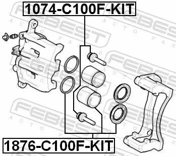 FEBEST Repair Kit, brake caliper (1876-C100F-KIT)