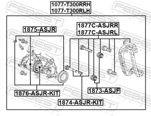 FEBEST Brake Caliper Bracket Set (1877C-ASJRL)