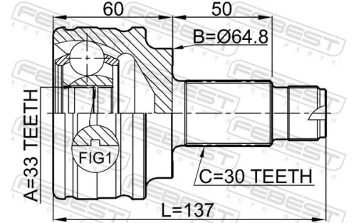 FEBEST Joint Kit, drive shaft (1910-X3)