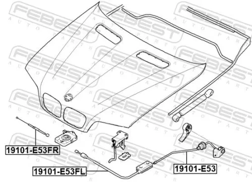 FEBEST Bonnet Cable (19101-E53FR)