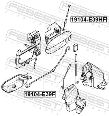 FEBEST Cable Pull, door release (19104-E39HF)