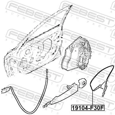 FEBEST Cable Pull, door release (19104-F30F)