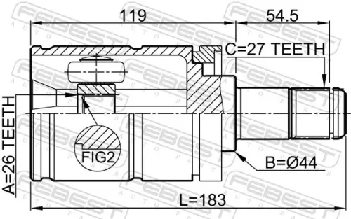 FEBEST Joint Kit, drive shaft (1911-E53LH)