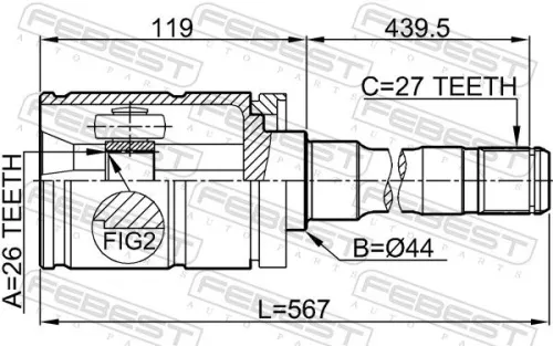 FEBEST Joint Kit, drive shaft (1911-E53RH)
