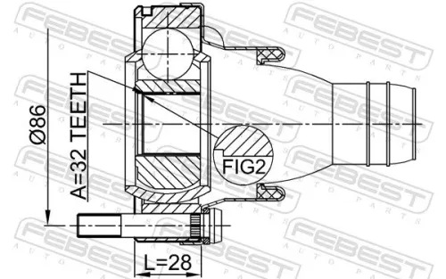 FEBEST Joint, propshaft (1911-X5SHA)