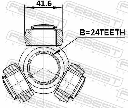 FEBEST Spider Assembly, drive shaft (1916-E60)