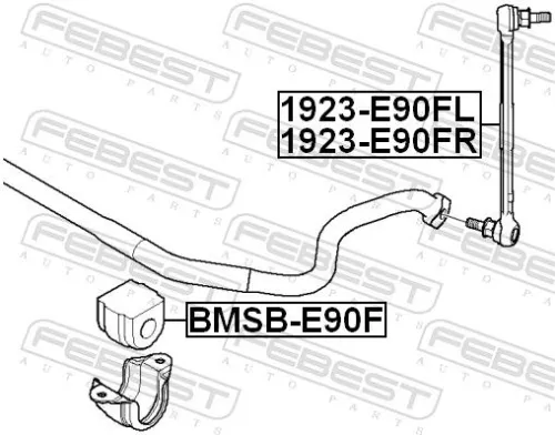 FEBEST Link/Coupling Rod, stabiliser bar (1923-E90FL)