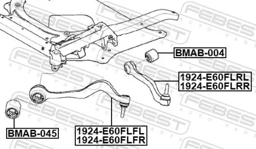 FEBEST Control/Trailing Arm, wheel suspension (1924-E60FLFR)