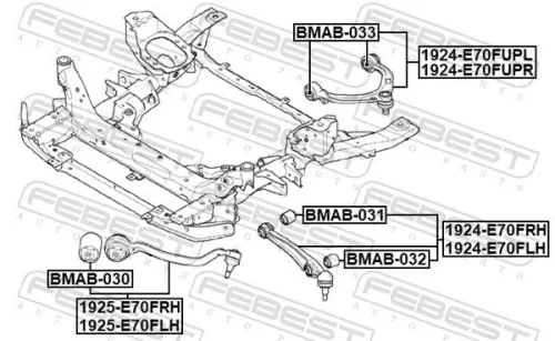 FEBEST Control/Trailing Arm, wheel suspension (1924-E70FUPL)