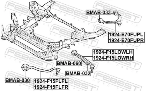 FEBEST Control/Trailing Arm, wheel suspension (1924-F15LOWLH)