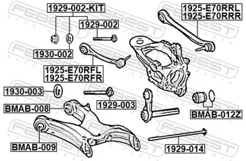 FEBEST Control/Trailing Arm, wheel suspension (1925-E70RFR)
