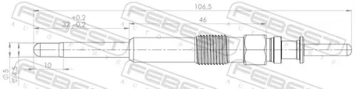 FEBEST Glow Plug (19642-003)