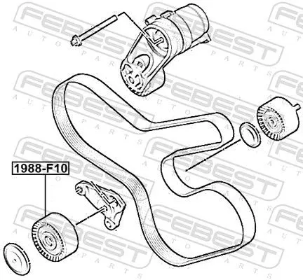FEBEST Deflection/Guide Pulley, V-ribbed belt (1988-F10)