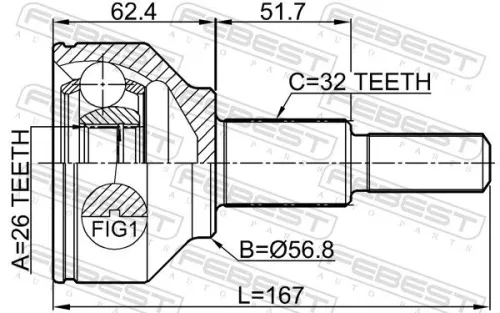 FEBEST Joint Kit, drive shaft (2010-JOURN)