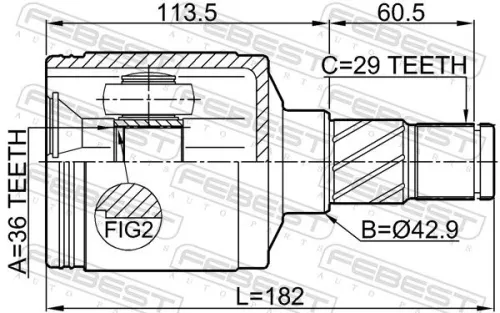FEBEST Joint Kit, drive shaft (2011-COMLH)