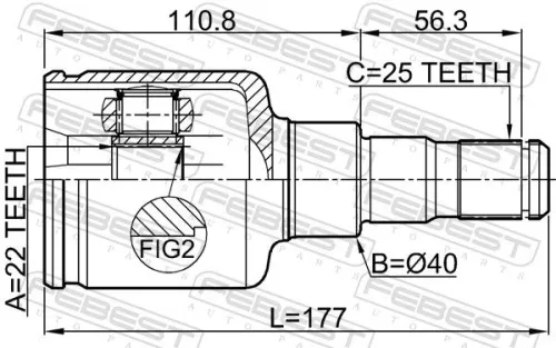 FEBEST Joint Kit, drive shaft (2011-JOURR)