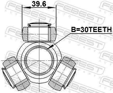 FEBEST Spider Assembly, drive shaft (2016-MAG)