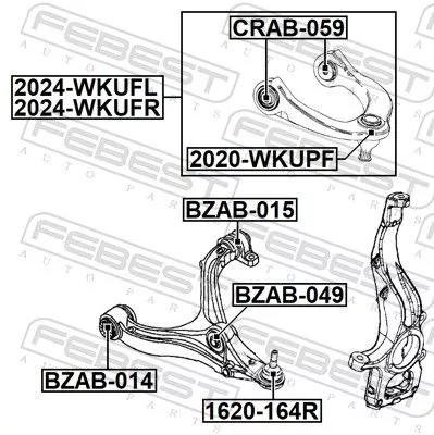 FEBEST Control/Trailing Arm, wheel suspension (2024-WKUFR)