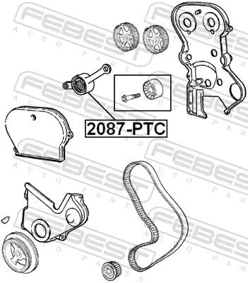 FEBEST Tensioner Pulley, timing belt (2087-PTC)