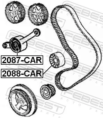 FEBEST Deflection Pulley/Guide Pulley, timing belt (2088-CAR)
