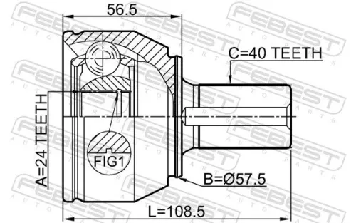 FEBEST Joint Kit, drive shaft (2110-CA216)