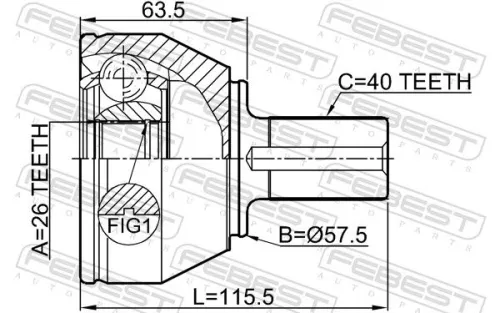 FEBEST Joint Kit, drive shaft (2110-CA223)