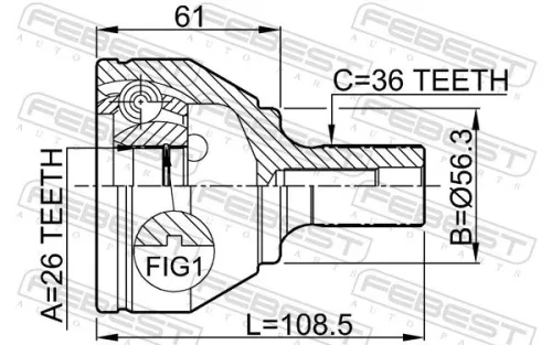 FEBEST Joint Kit, drive shaft (2110-CB3)