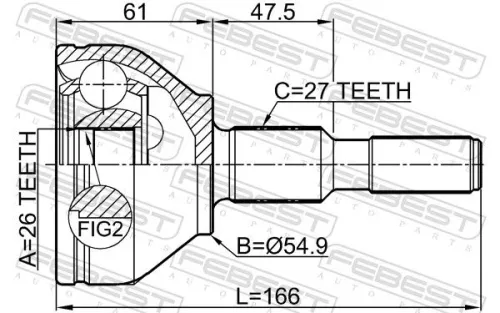 FEBEST Joint Kit, drive shaft (2110-CNGAT)