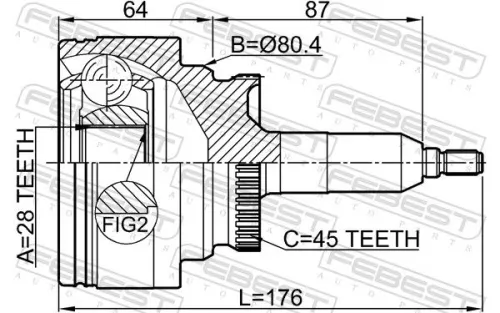 FEBEST Joint Kit, drive shaft (2110-EXP)