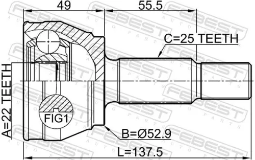 FEBEST Joint Kit, drive shaft (2110-FIE)