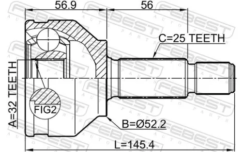 FEBEST Joint Kit, drive shaft (2110-FOCAU)