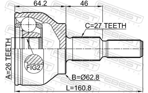 FEBEST Joint Kit, drive shaft (2110-KUGII)