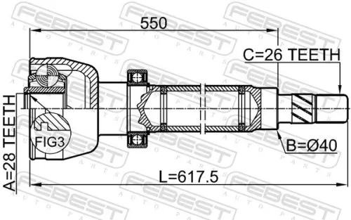 FEBEST Joint Kit, drive shaft (2111-CA1RH)