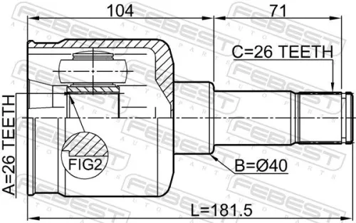 FEBEST Joint Kit, drive shaft (2111-FY26LH)