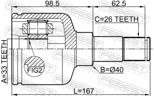 FEBEST Joint Kit, drive shaft (2111-GEMTLH)