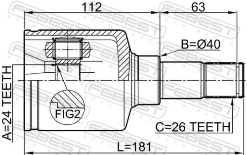 FEBEST Joint Kit, drive shaft (2111-TC7LH)