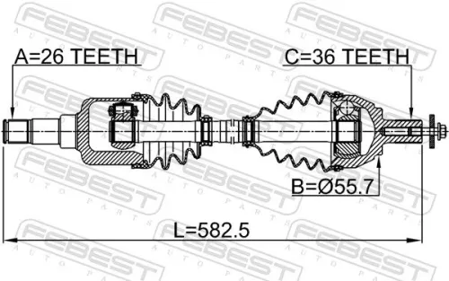 FEBEST Drive Shaft (2114-CB4LH)