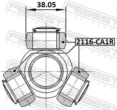 FEBEST Spider Assembly, drive shaft (2116-CA1R)