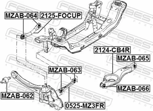 FEBEST Control/Trailing Arm, wheel suspension (2124-CB4R)