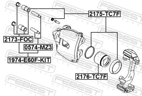 FEBEST Piston, brake caliper (2176-TC7F)
