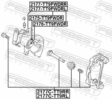 FEBEST Piston, brake caliper (2176-TT9FWDR)