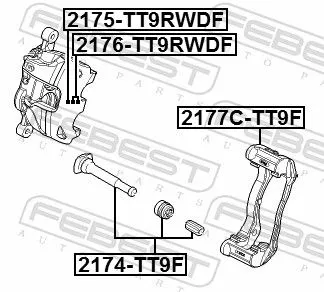 FEBEST Brake Caliper Bracket Set (2177C-TT9F)