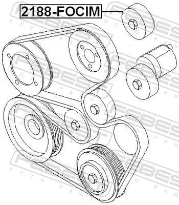FEBEST Deflection/Guide Pulley, V-ribbed belt (2188-FOCIM)
