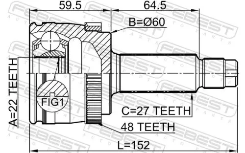 FEBEST Joint Kit, drive shaft (2210-NSPRA48)