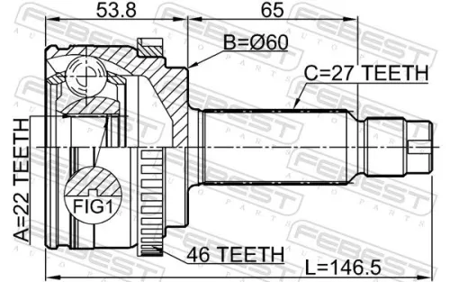FEBEST Joint Kit, drive shaft (2210-SOULA46)